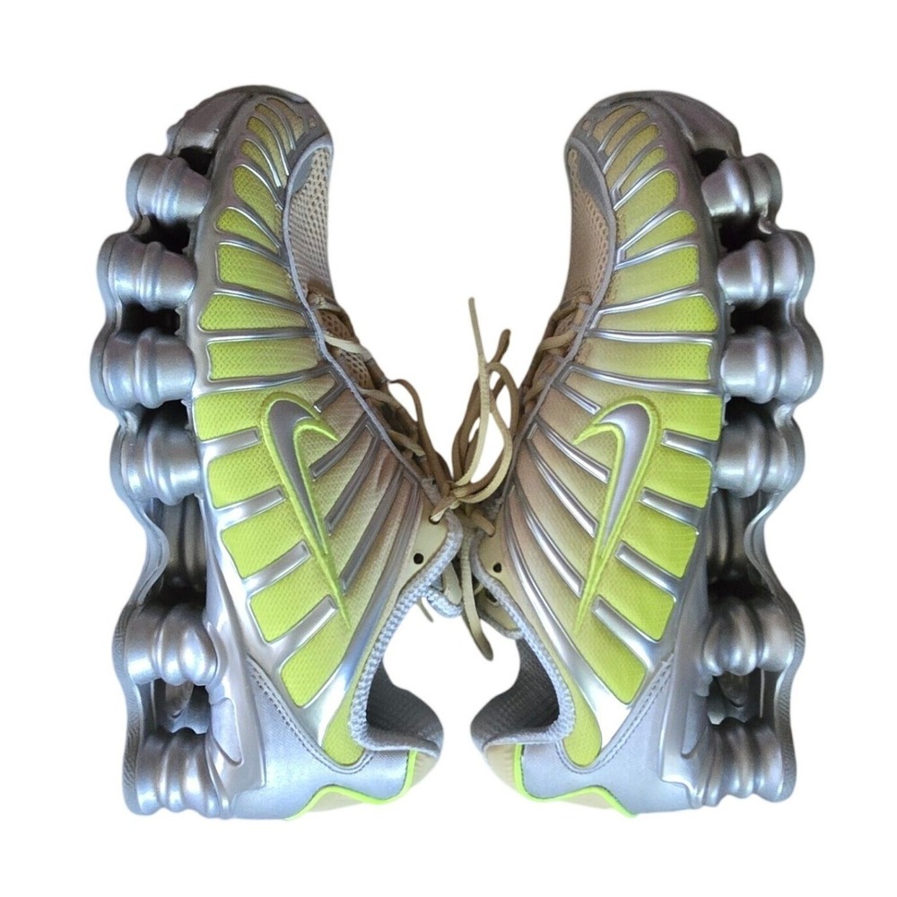 Nike Shox TL Sneakers Women 7.5 Silver Lime Green New IH1336-700 Metallic